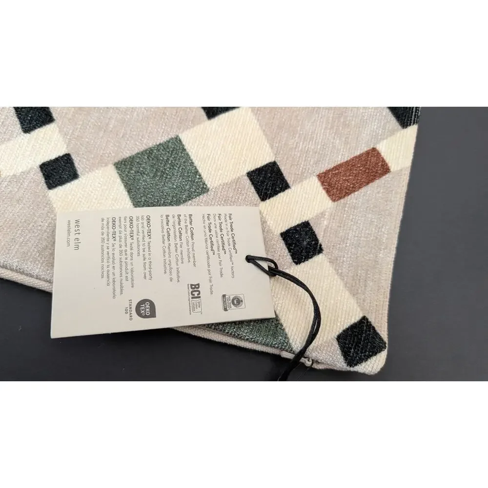 WEST ELM Lumbar Pillow Cover Jora Geo Pattern NEW 12
